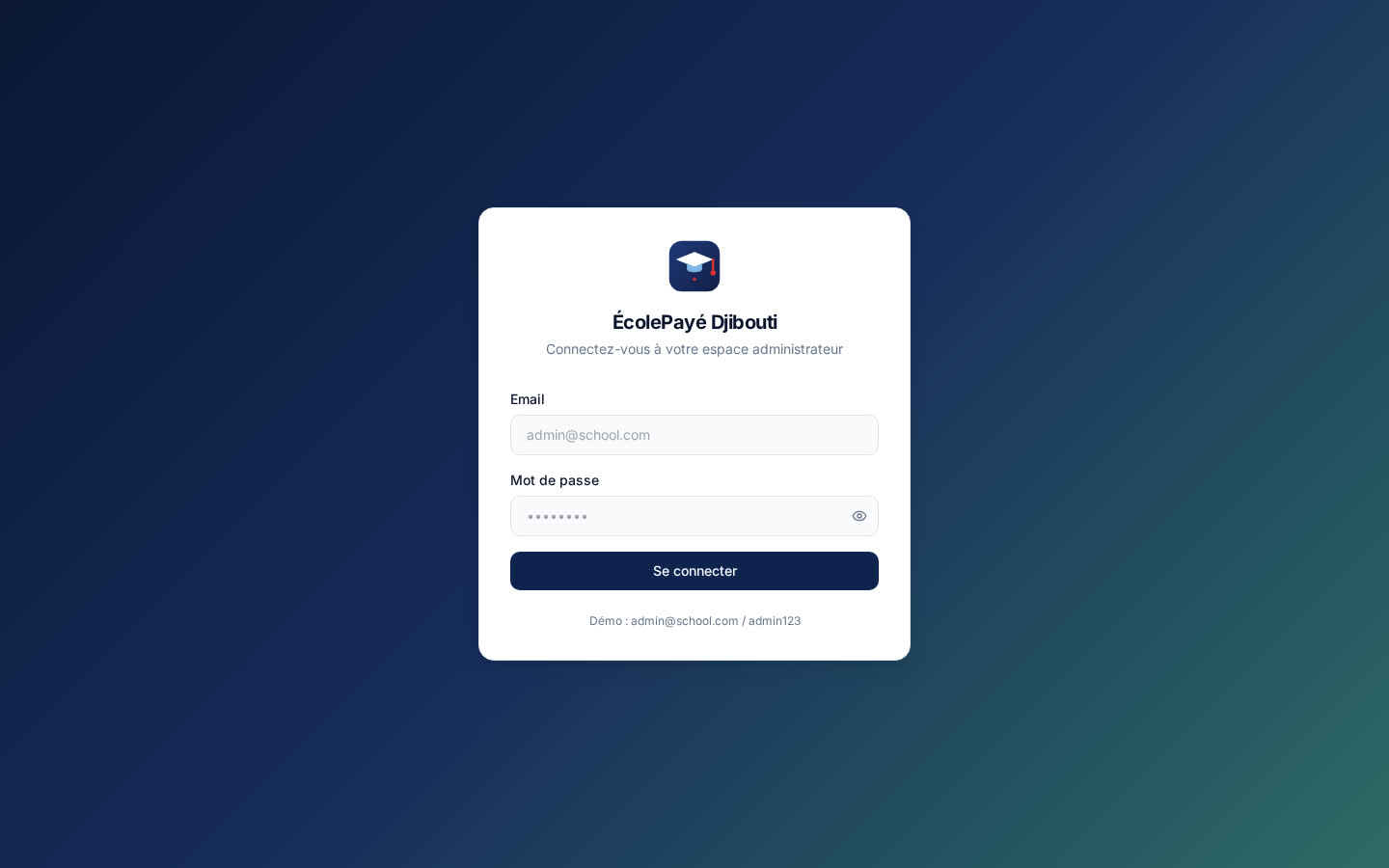 ÉcolePayé — écran de connexion